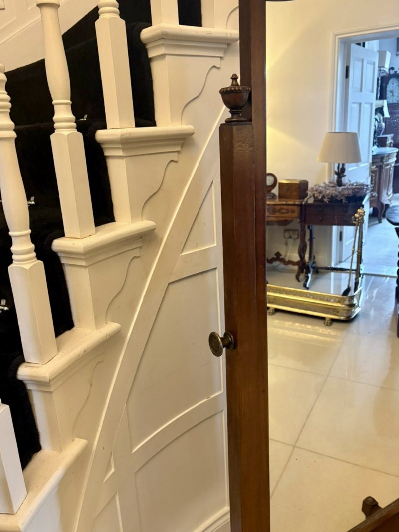 Attractive Antique Edwardian Quality Carved Mahogany Cheval Mirror - Image 6